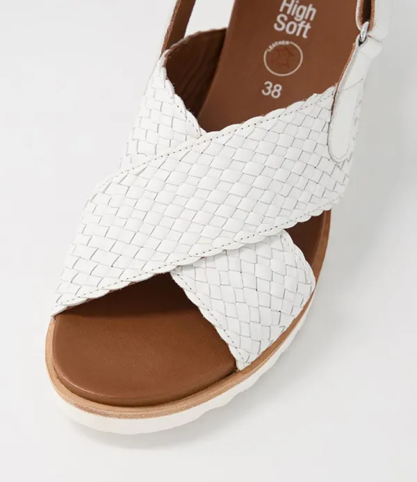 Women ARA Valencia 06 White Leather Sandals