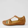 Women PIKOLINOS Vallarta 43 Brandy Leather Flat Shoes