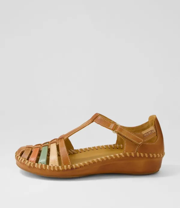 Women PIKOLINOS Vallarta 43 Brandy Leather Flat Shoes