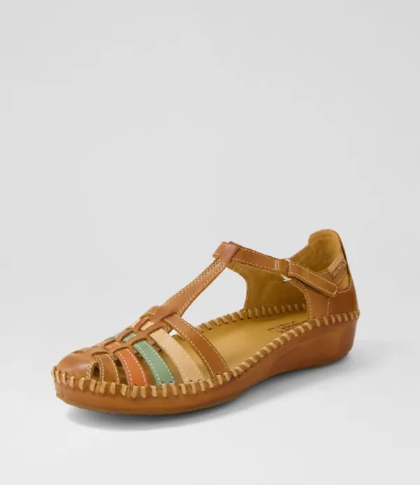 Women PIKOLINOS Vallarta 43 Brandy Leather Flat Shoes