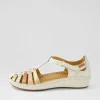 Women PIKOLINOS Vallarta 43 Nata Leather Flat Shoes