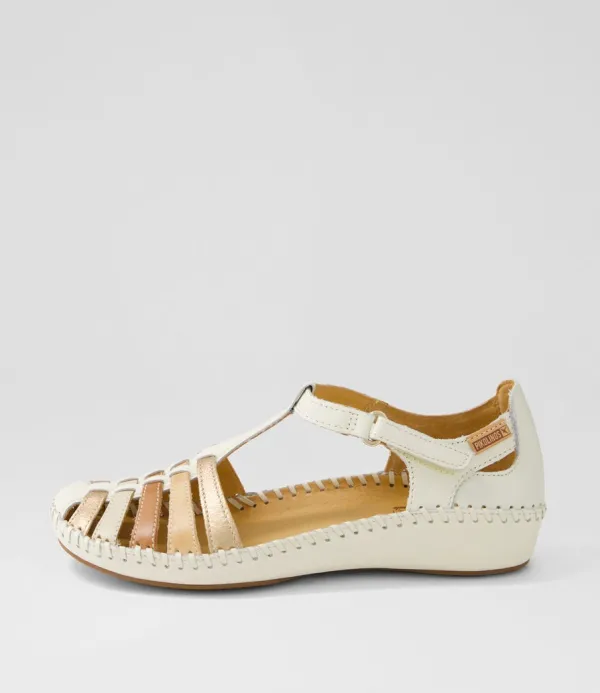 Women PIKOLINOS Vallarta 43 Nata Leather Flat Shoes