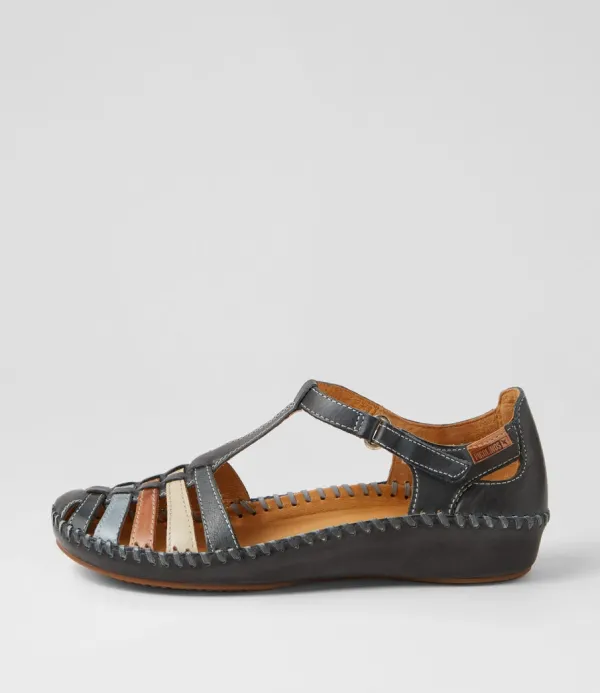 Women PIKOLINOS Vallarta 43 Ocean Leather Flat Shoes