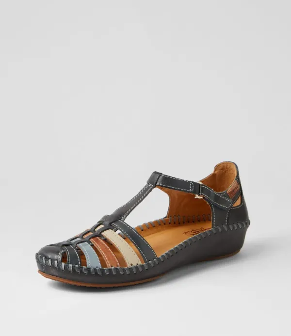 Women PIKOLINOS Vallarta 43 Ocean Leather Flat Shoes