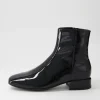 Women DJANGO & JULIETTE Vamee Black Patent Leather Ankle Boots