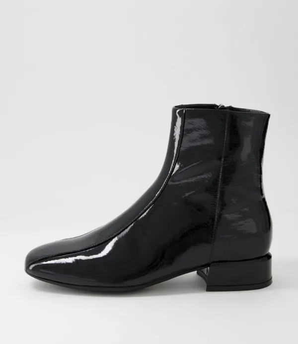 Women DJANGO & JULIETTE Vamee Black Patent Leather Ankle Boots