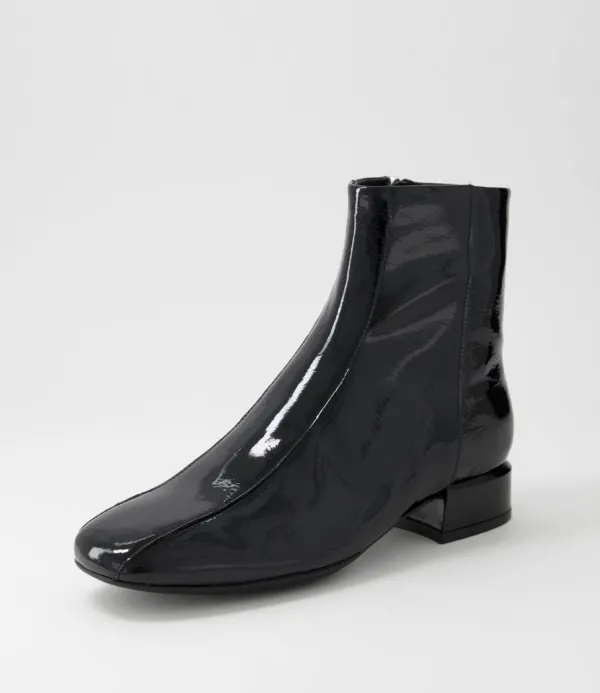 Women DJANGO & JULIETTE Vamee Black Patent Leather Ankle Boots