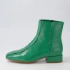 Women DJANGO & JULIETTE Vamee Dark Emerald Patent Leather Ankle Boots
