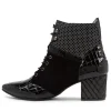 Women ZIERA Vana Xw Black And White Multi Ankle Boots
