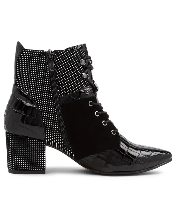 Women ZIERA Vana Xw Black And White Multi Ankle Boots