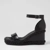 Women DJANGO & JULIETTE Vangie Black Leather Sandals