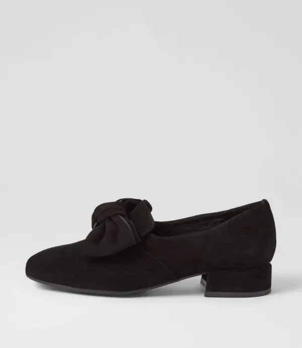 Women DJANGO & JULIETTE Varva Black Suede Heels