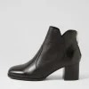 Women DJANGO & JULIETTE Vascal Black Leather Ankle Boots
