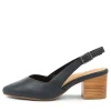 Women ZIERA Veera Xw Navy Leather Heels