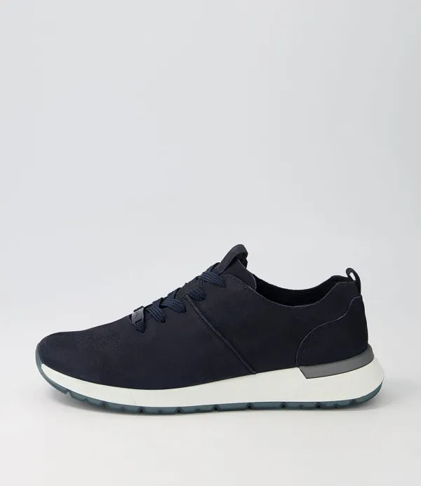 Women ARA Venice 02 Navy Leather Sneakers