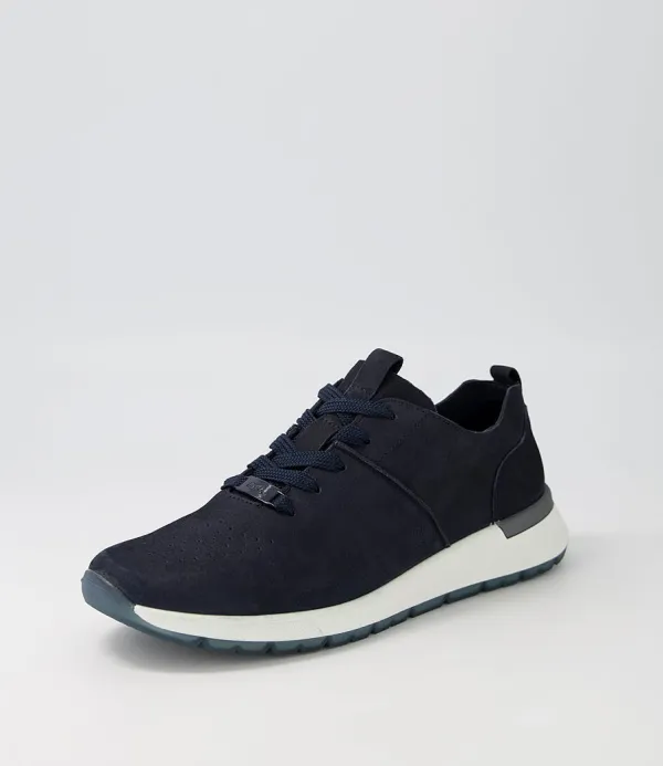 Women ARA Venice 02 Navy Leather Sneakers