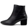 Women ZIERA Veyda Xw Black Leather Ankle Boots