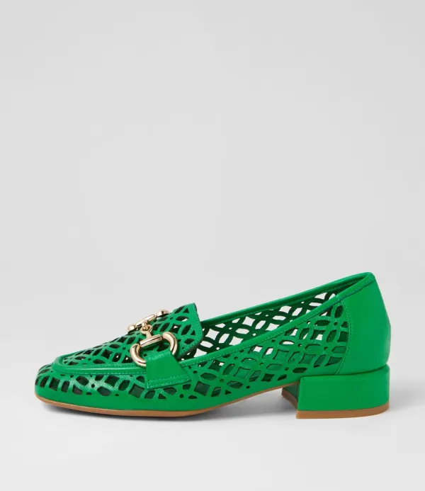 Women DJANGO & JULIETTE Vilis Bright Emerald Leather Heels