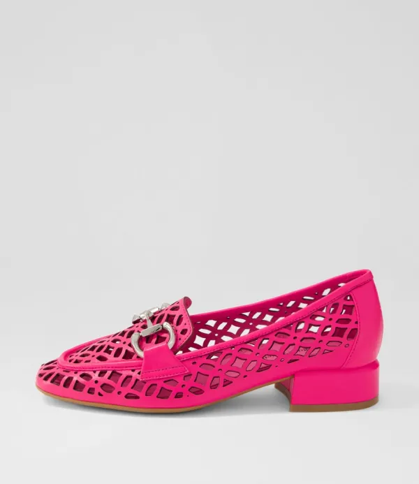 Women DJANGO & JULIETTE Vilis Hot Pink Leather Heels