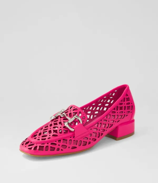 Women DJANGO & JULIETTE Vilis Hot Pink Leather Heels