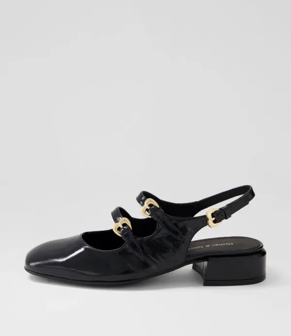 Women DJANGO & JULIETTE Viraz Black Patent Leather Heels