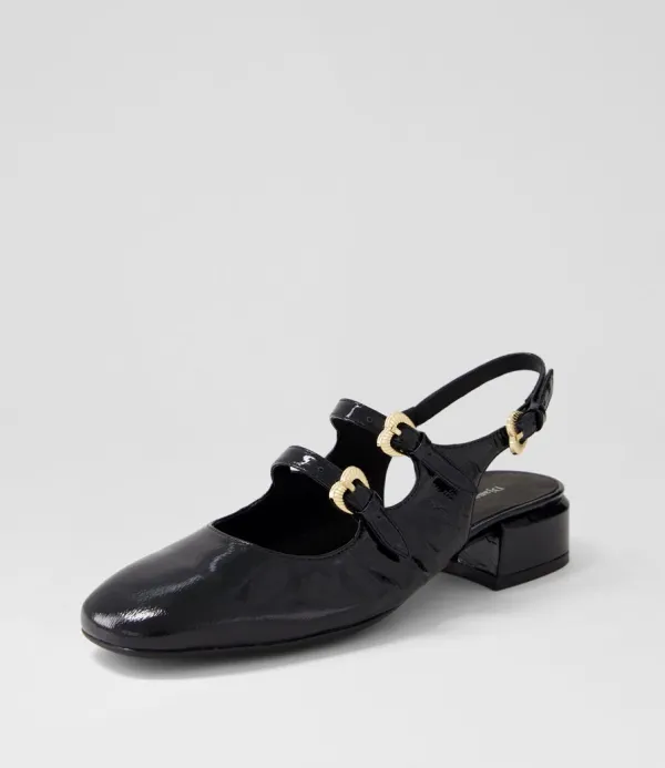Women DJANGO & JULIETTE Viraz Black Patent Leather Heels