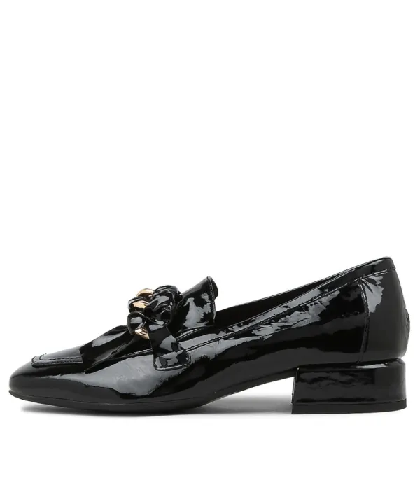 Women DJANGO & JULIETTE Viserys Black Shrunken Patent Heels