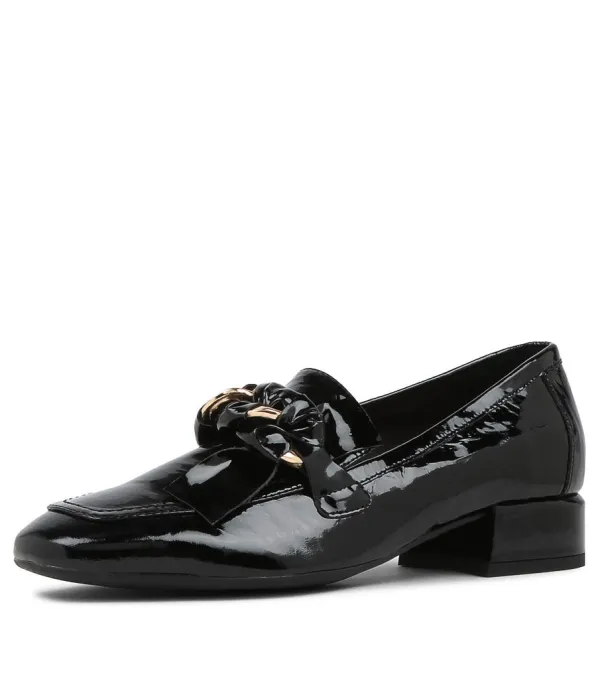 Women DJANGO & JULIETTE Viserys Black Shrunken Patent Heels