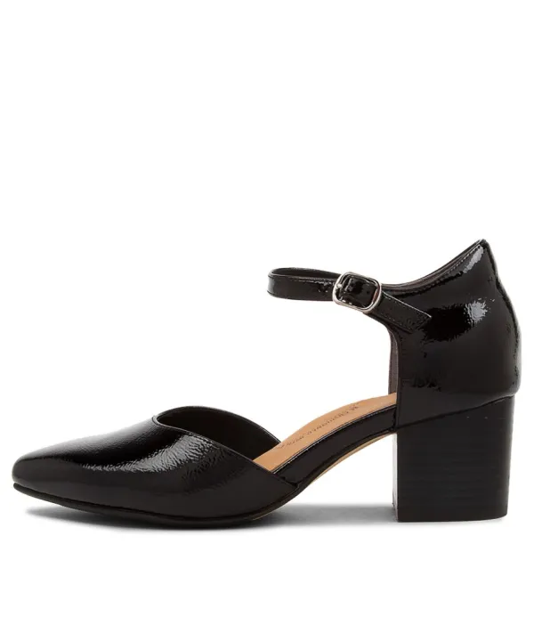 Women ZIERA Vitor Xw Black Patent Leather Heels