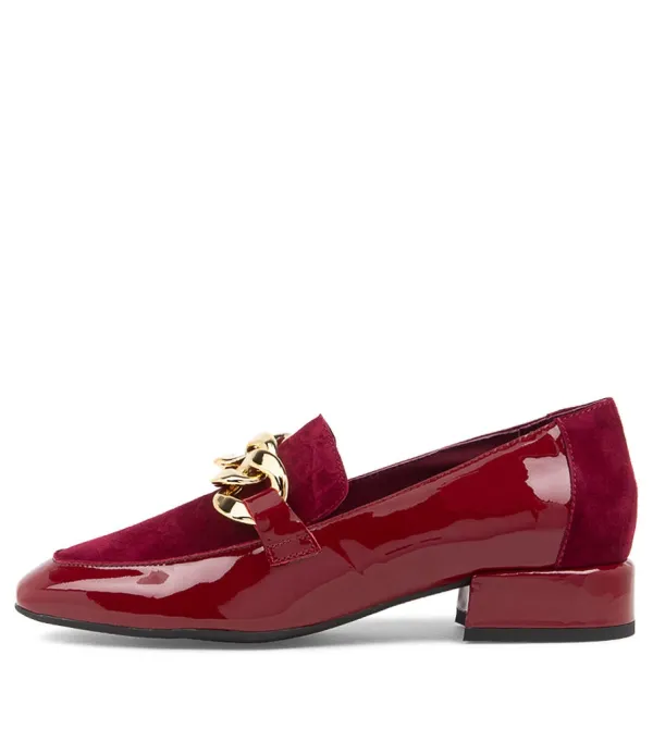 Women DJANGO & JULIETTE Vivandy Bordeaux Patent Leather Loafers