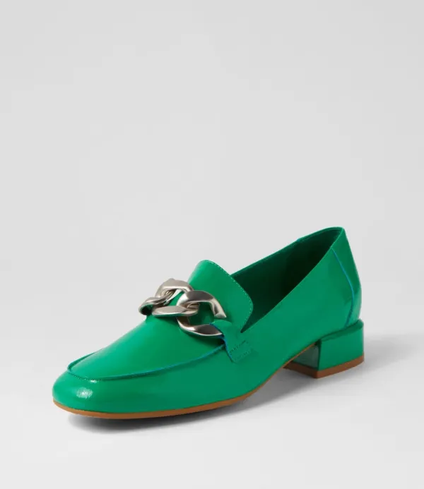 Women DJANGO & JULIETTE Vivandy Bright Emerald Patent Leather Heels