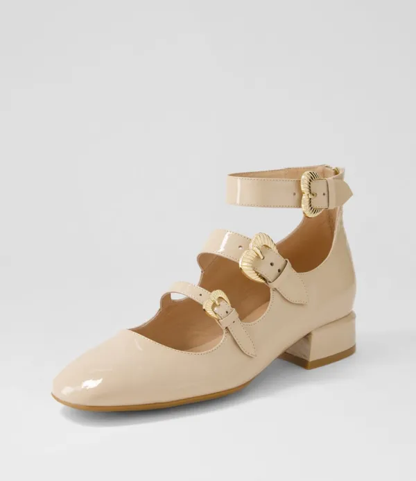 Women DJANGO & JULIETTE Voslo Latte Patent Leather Heels