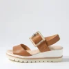 Women DJANGO & JULIETTE Wacie Dark Tan Leather Sandals