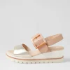 Women DJANGO & JULIETTE Wacie Pale Gold Dark Nude Leather Sandals