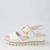 Women DJANGO & JULIETTE Wacie White Leather Sandals