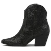 Women DJANGO & JULIETTE Wagon Black Jewel Fabric Ankle Boots Bh