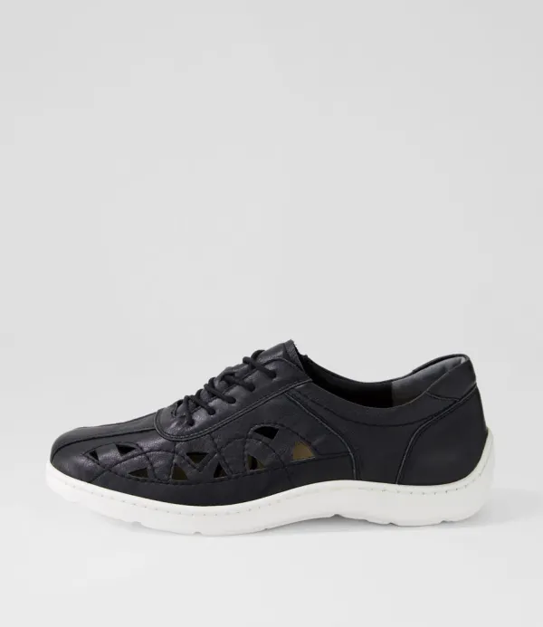 Women ZIERA Watkin Xf Black White Leather Sneakers