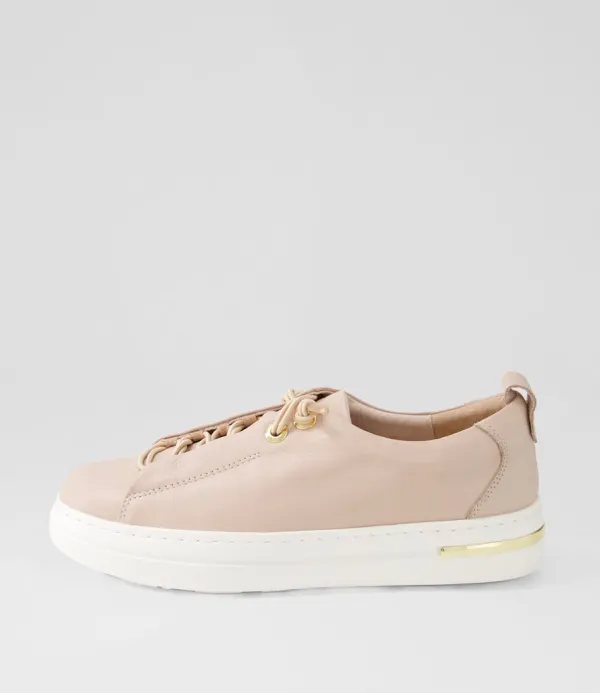 Women DJANGO & JULIETTE Wattel Rose White Leather Sneakers
