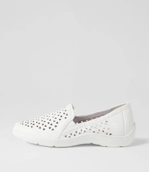 Women ZIERA Wavada Xf White Leather Loafers