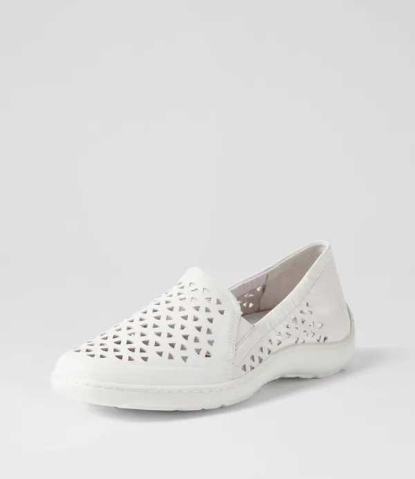 Women ZIERA Wavada Xf White Leather Loafers