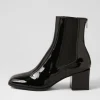 Women DJANGO & JULIETTE Werdy Black Patent Leather Chelsea Boots