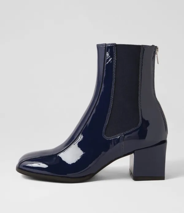 Women DJANGO & JULIETTE Werdy Saphire Patent Leather Chelsea Boots