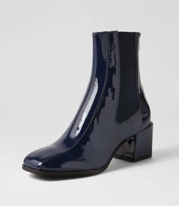 Women DJANGO & JULIETTE Werdy Saphire Patent Leather Chelsea Boots