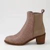 Women DJANGO & JULIETTE Werson Taupe Weave Leather Ankle Boots