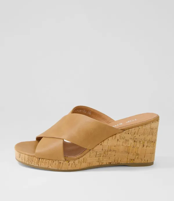 Women TOP END Wevie Tan Leather Sandals