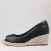 Women ZIERA Whispa W Black Leather Espadrilles