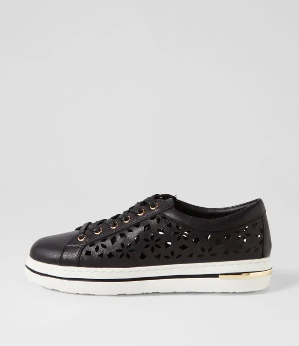 Women DJANGO & JULIETTE Wim Black White Leather Sneakers