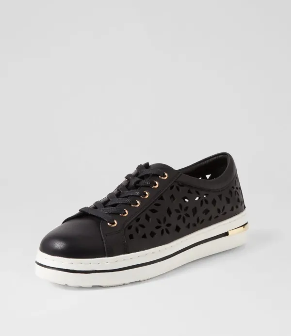 Women DJANGO & JULIETTE Wim Black White Leather Sneakers