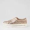 Women DJANGO & JULIETTE Wim Champagne White Leather Sneakers