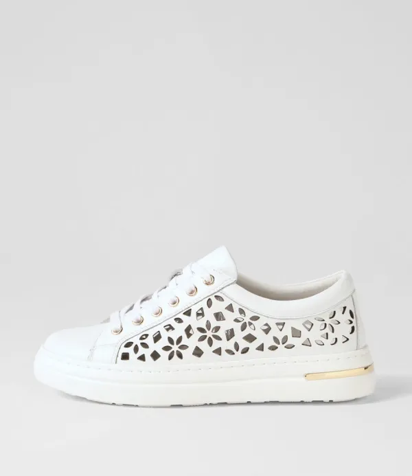 Women DJANGO & JULIETTE Wim White Leather Sneakers